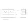 База под раковину подвесная BELBAGNO KRAFT-1200-4C-SO-2-CG с четырьмя выкатными ящиками для раковины с двумя чашами, Cemento Grigio, 1200x460x500