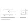 База под раковину подвесная BELBAGNO KRAFT-1000-2C-1A-SO-CG-R с двумя выкатными ящиками и одной распашной дверцей, правосторонняя, Cemento Grigio, 1000x460x500
