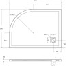 Душевой поддон из литьевого мрамора 120x90 см BELBAGNO TRAY-MR-UNO-RH-120/90-550-35-W-L-CR