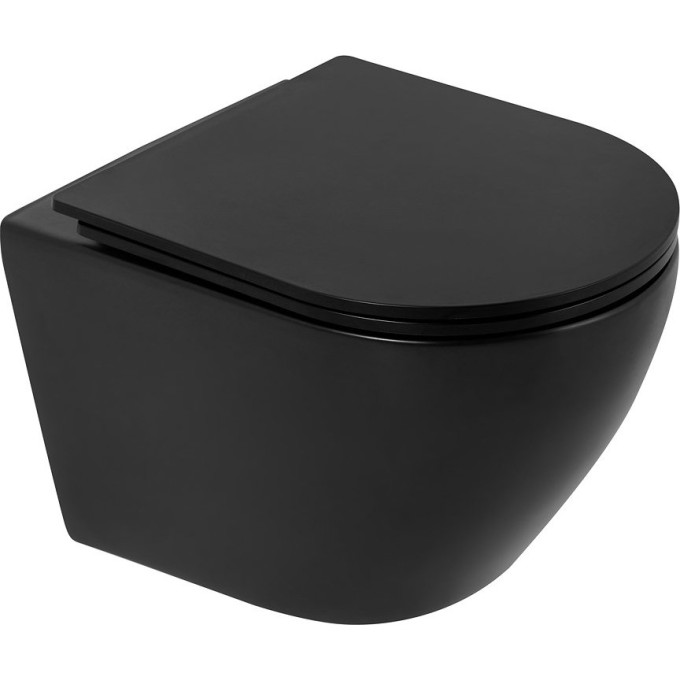 Унитаз подвесной безободковый BELBAGNO BB062CHR-MB/BB062SC-MB
